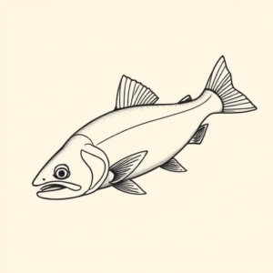 Fine Line Trout Tattoo