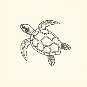 Fine Line Turtle Tattoo