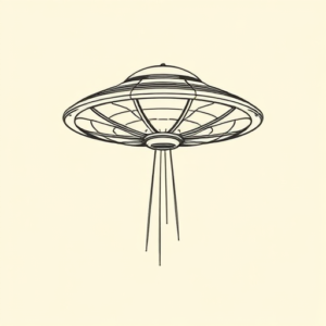 Fine Line Ufo Tattoo