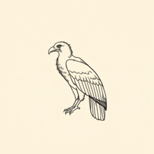 Fine Line Vulture Tattoo