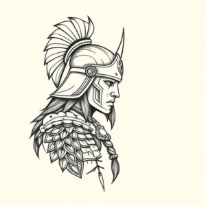 Fine Line Warrior Tattoo