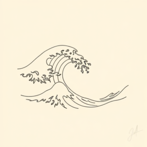 Fine Line Wave Tattoo