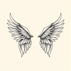 Fine Line Wings Tattoo