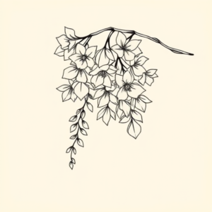 Fine Line Wisteria Tattoo