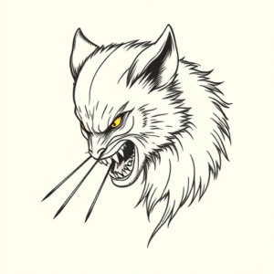 Fine Line Wolverine Tattoo