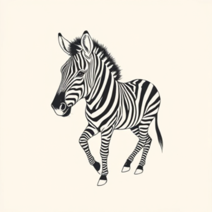 Fine Line Zebra Tattoo