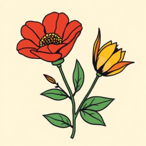 Flash Botanical Tattoo