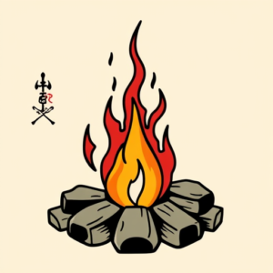 Flash Campfire Tattoo