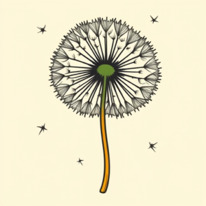 Flash Dandelion Tattoo