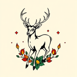 Flash Deer Tattoo