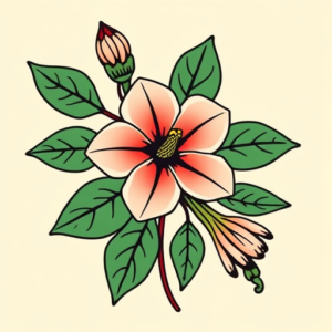 Flash Honeysuckle Tattoo