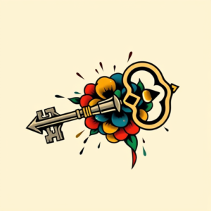 Flash Key Tattoo