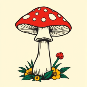 Flash Mushroom Tattoo