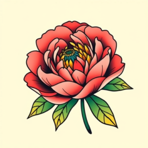 Flash Peony Tattoo
