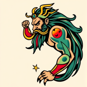 Flash Poseidon Tattoo