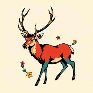 Flash Stag Tattoo
