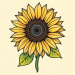 Flash Sunflower Tattoo