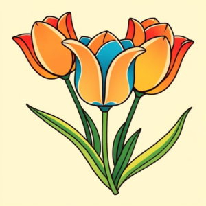 Flash Tulip Tattoo