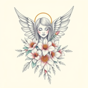 Floral Angel Tattoo