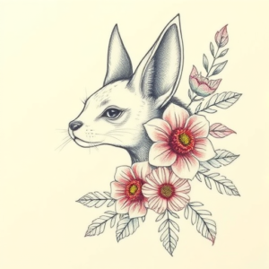 Floral Animal Tattoo
