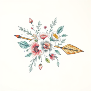 Floral Arrow Tattoo