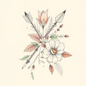 Floral Arrowhead Tattoo
