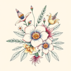 Floral Atomic Tattoo