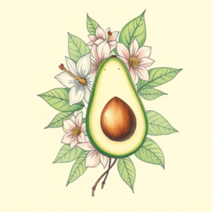 Floral Avocado Tattoo