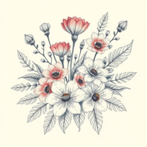 Floral Barcode Tattoo