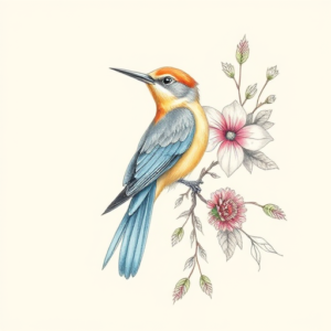 Floral Bird Tattoo