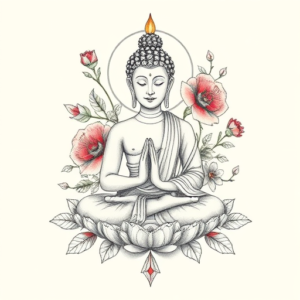 Floral Buddha Tattoo