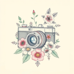 Floral Camera Tattoo