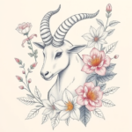 Floral Capricorn Tattoo
