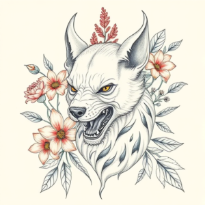 Floral Cerberus Tattoo