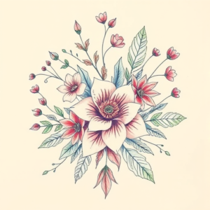 Floral Christmas Tattoo