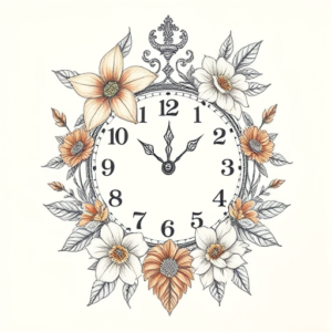 Floral Clock Tattoo