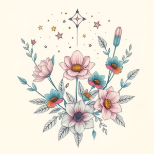 Floral Constellation Tattoo