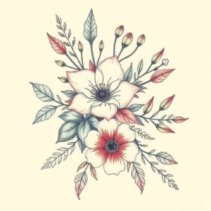 Floral Cowboy Tattoo