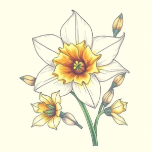 Floral Daffodil Tattoo