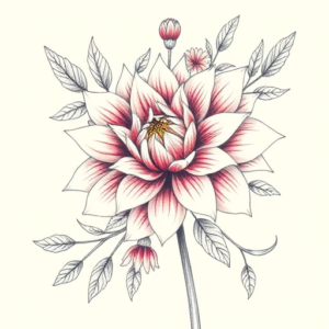 Floral Dahlia Tattoo