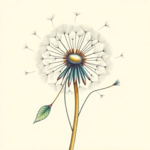 Floral Dandelion Tattoo