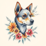 Floral Dog Tattoo