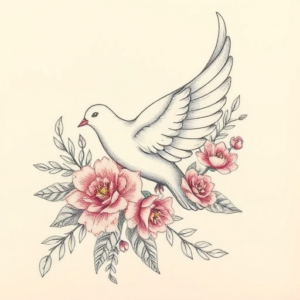 Floral Dove Tattoo