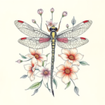Floral Dragonfly Tattoo