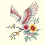Floral Eagle Tattoo