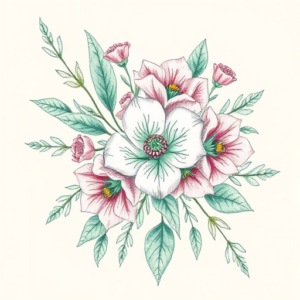 Floral Emerald Tattoo