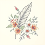 Floral Feather Tattoo