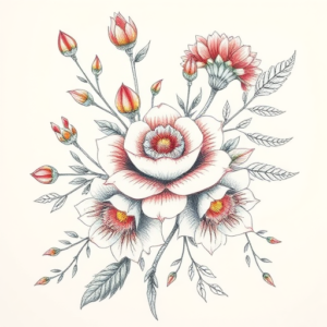 Floral Fenrir Tattoo