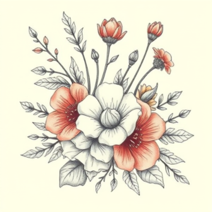 Floral Firefighter Tattoo