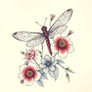 Floral Firefly Tattoo